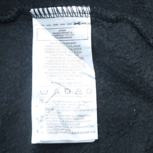 Adidas Men Black Pullover Hoodie L Fleece Sportswear Sweatshirt