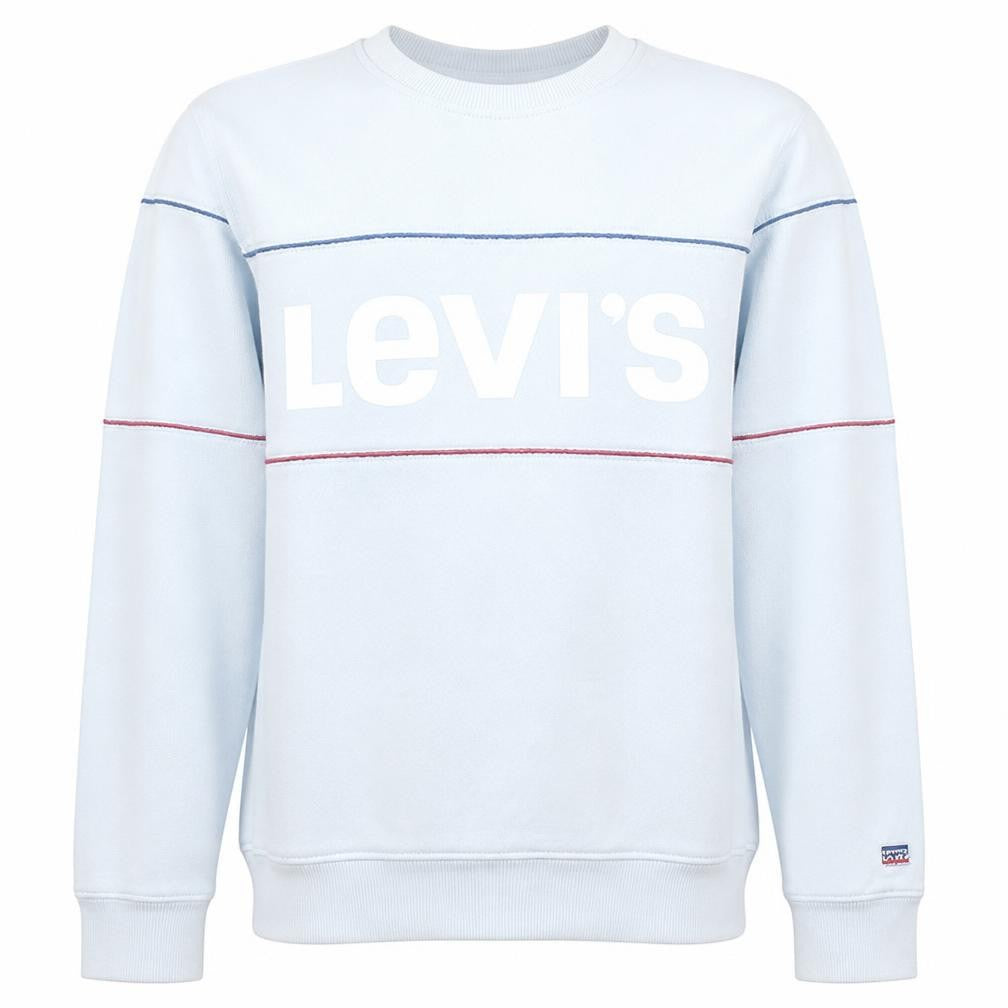 Levi's Men's White Pullover Logo Sweatshirt Size M Classic Fleece