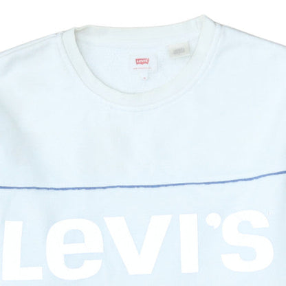 Levi's Men's White Pullover Logo Sweatshirt Size M Classic Fleece