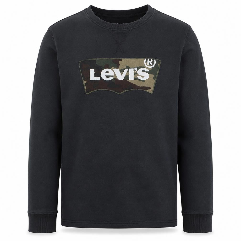 Levi's Men's Black Camouflage Logo Crew Neck Sweatshirt L