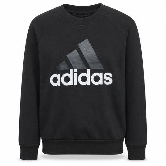 Adidas Womens Black Medium Pullover Sweatshirt Crew Neck Logo Print