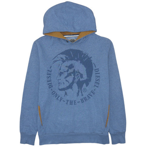 Diesel Men Blue XL Pullover Hoodie Graphic Print Regular Fit