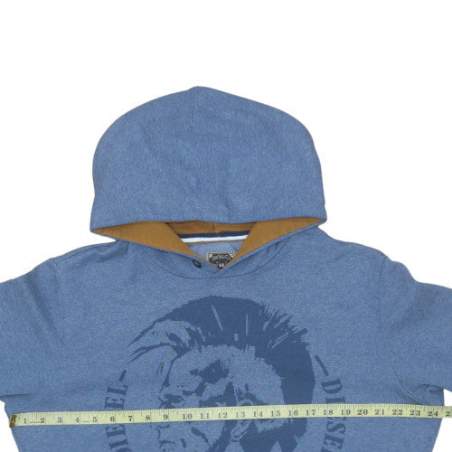 Diesel Men Blue XL Pullover Hoodie Graphic Print Regular Fit