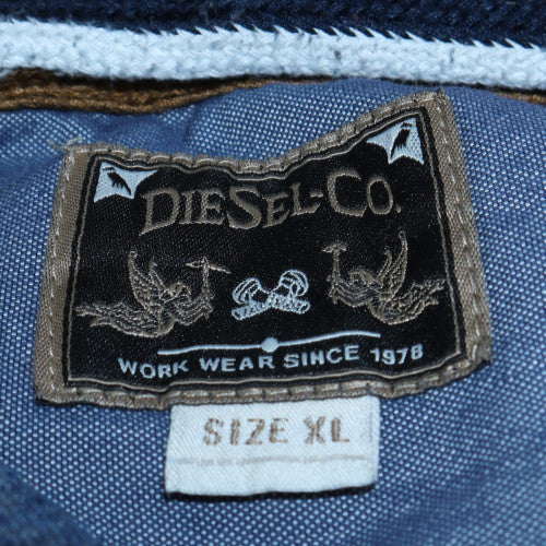 Diesel Men Blue XL Pullover Hoodie Graphic Print Regular Fit