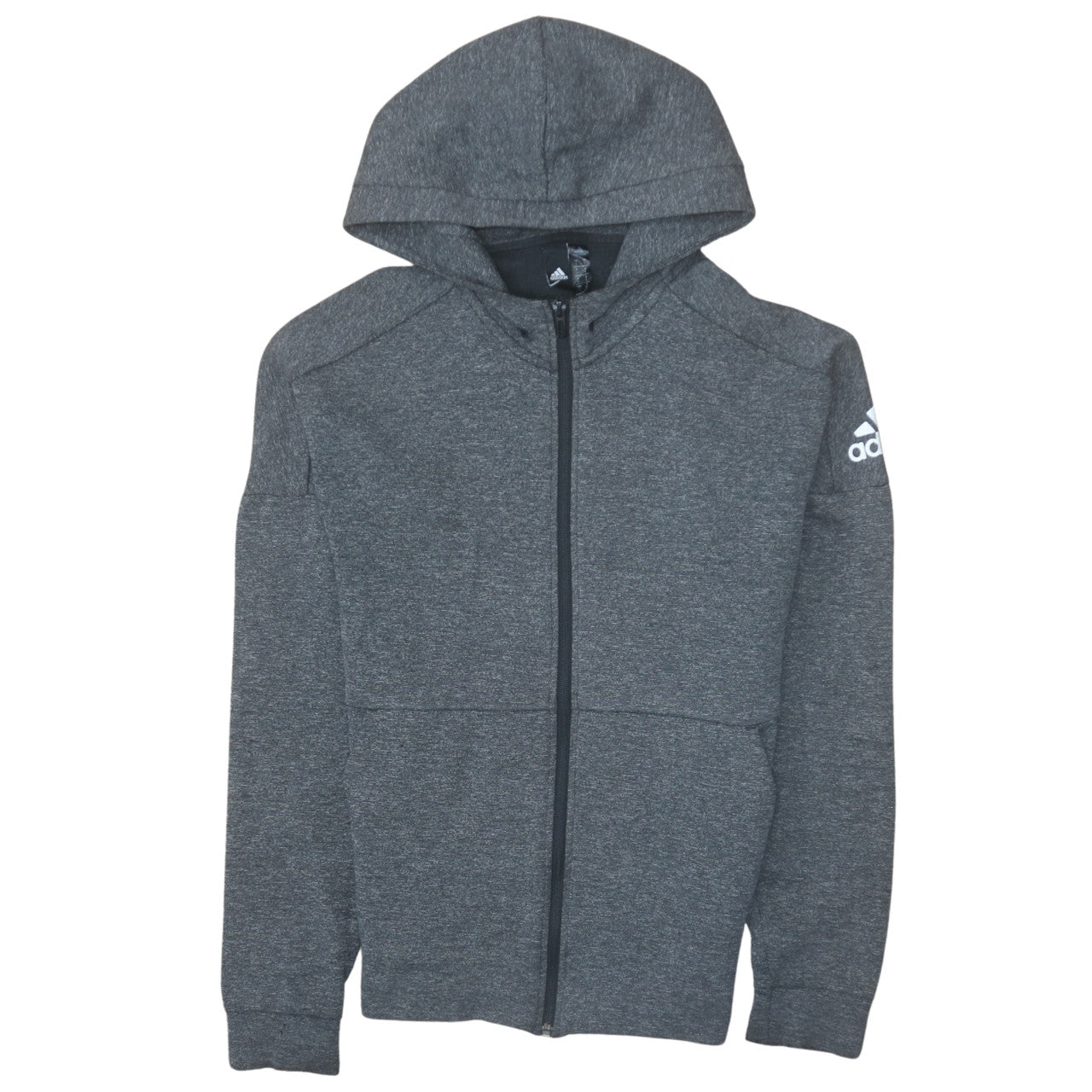 Adidas Men Grey Full Zip Hoodie Small Regular Fit Sportswear