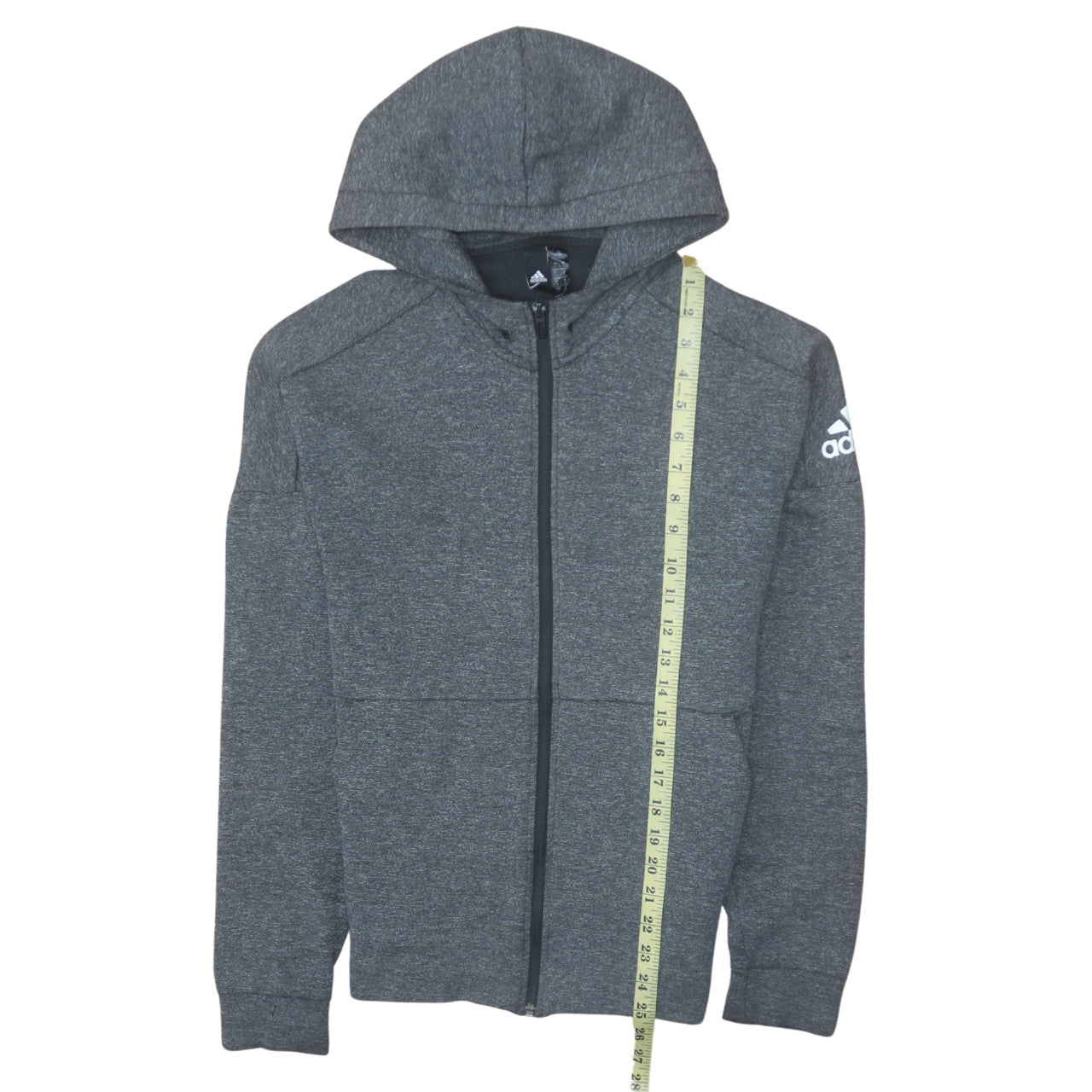 Adidas Men Grey Full Zip Hoodie Small Regular Fit Sportswear