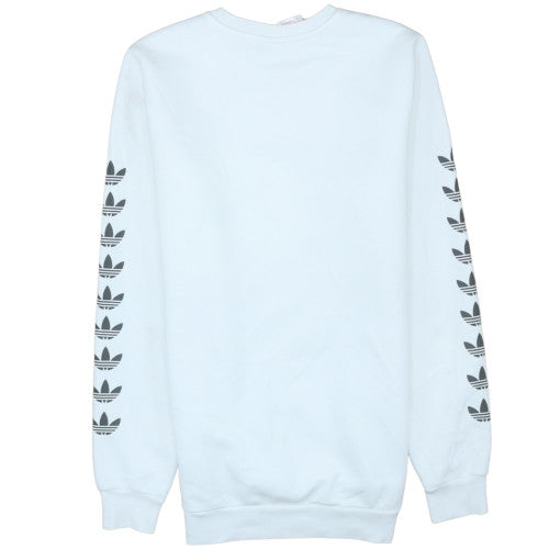 Adidas Boys White XL 15-16 Years Crew Neck Logo Sweatshirt