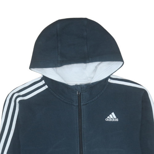 Adidas Men’s Blue Full Zip Hoodie Size M Sports Fleece Jacket