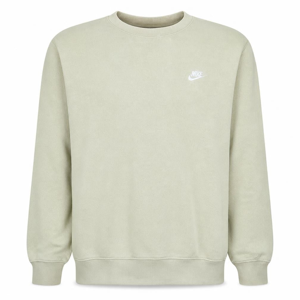 Nike Men's Beige Pullover Sweatshirt M Crew Neck Fleece Logo