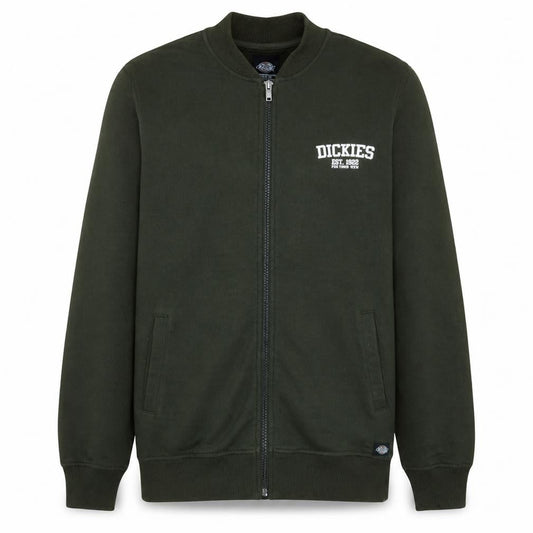 Dickies Men's Green Full Zip Sweatshirt Medium Classic Fleece Jacket