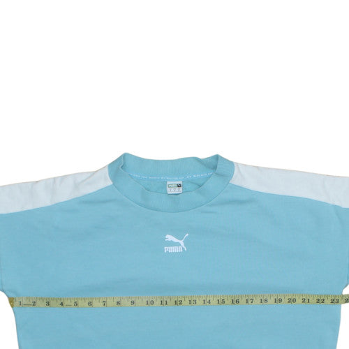 Puma Women Blue Crew Neck Pullover Sweatshirt Size M