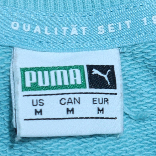 Puma Women Blue Crew Neck Pullover Sweatshirt Size M