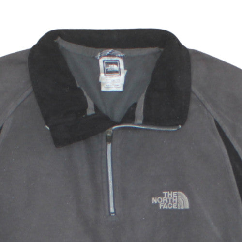 The North Face Men's Grey Fleece 1/4 Zip Pullover Sweatshirt S