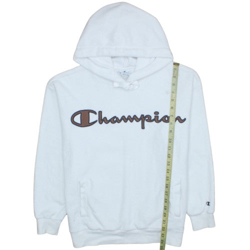 Champion Women's White Small Pullover Hoodie with Logo Detail
