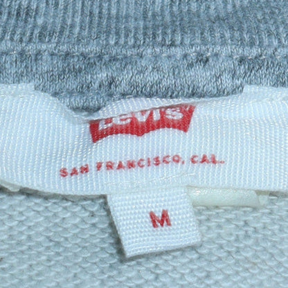 Levi's Womens Grey Logo Sweatshirt Medium Crew Neck Pullover