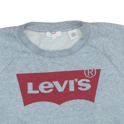 Levi's Womens Grey Logo Sweatshirt Medium Crew Neck Pullover