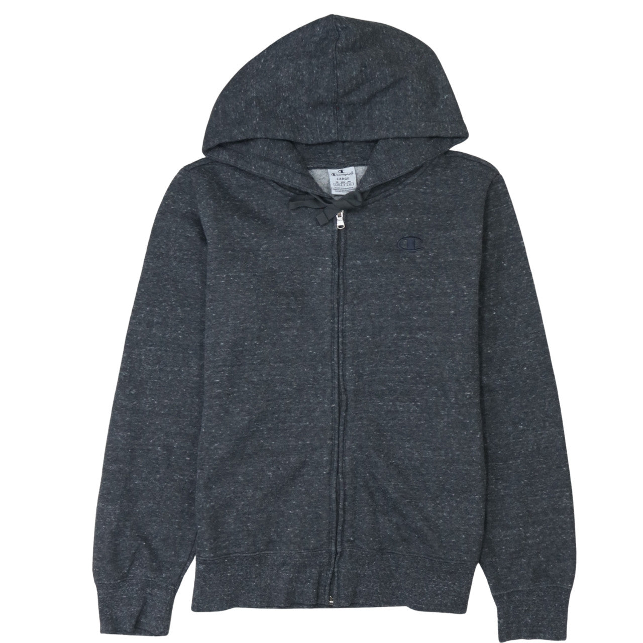 Champion Women’s Grey Full Zip Hoodie Large Cotton Blend Casual