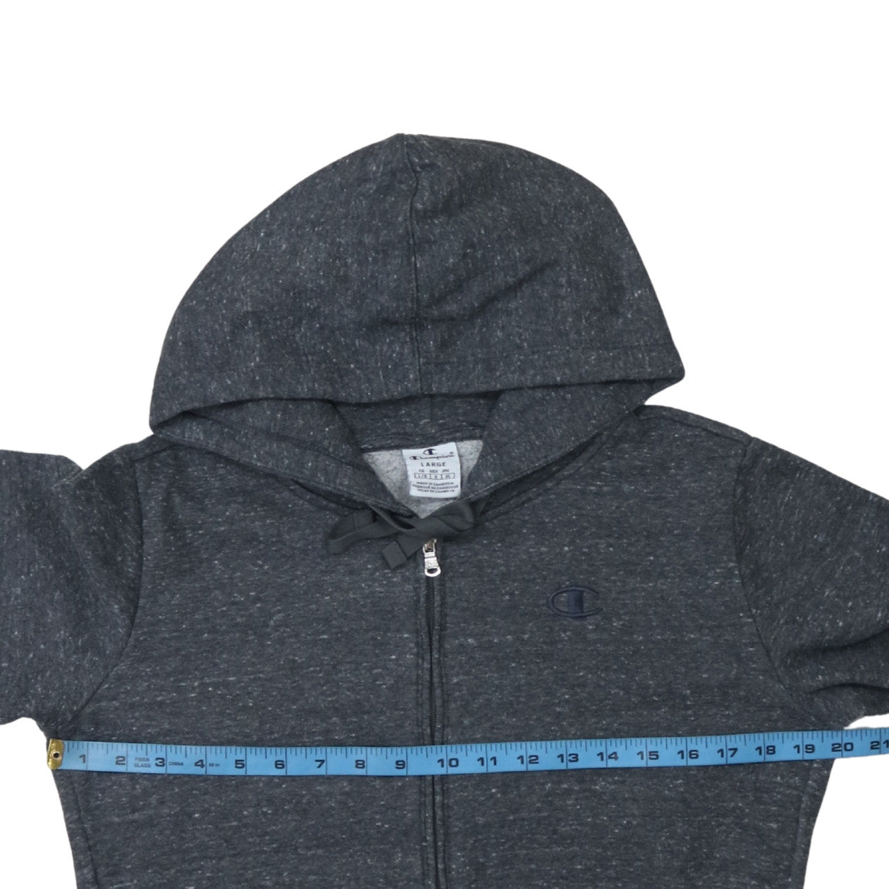 Champion Women’s Grey Full Zip Hoodie Large Cotton Blend Casual