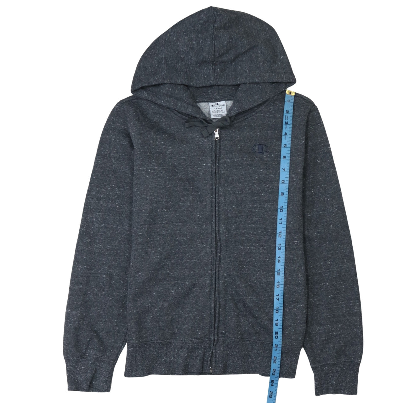 Champion Women’s Grey Full Zip Hoodie Large Cotton Blend Casual