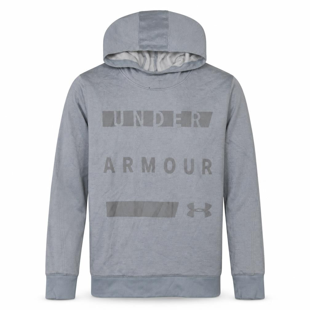 Under Armour Men’s Grey Pullover Hoodie M Sports Fleece Logo