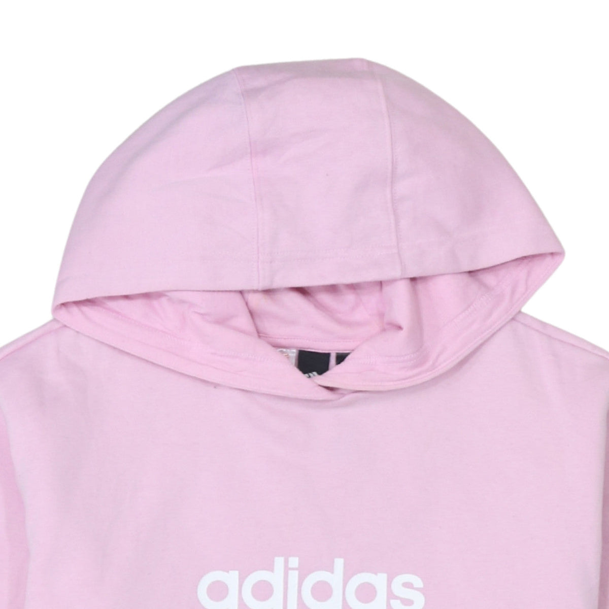 Adidas Girls Pink Colourblock Logo Pullover Hoodie Size 14 Years