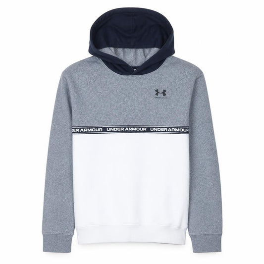 Under Armour Teens Grey Pullover Hoodie Regular Fit Logo Fleece 13-14 Years