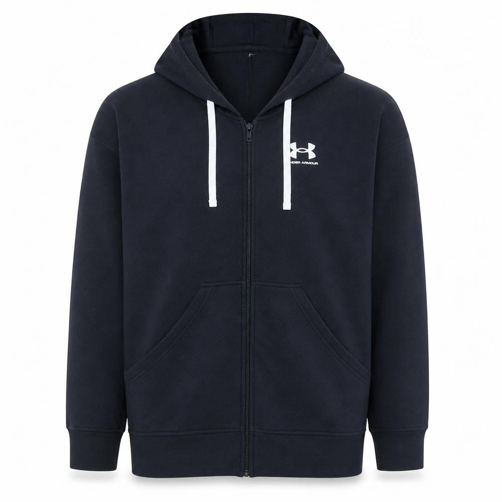 Under Armour Men's Black Full Zip Hoodie Size M Relaxed Fit Fleece
