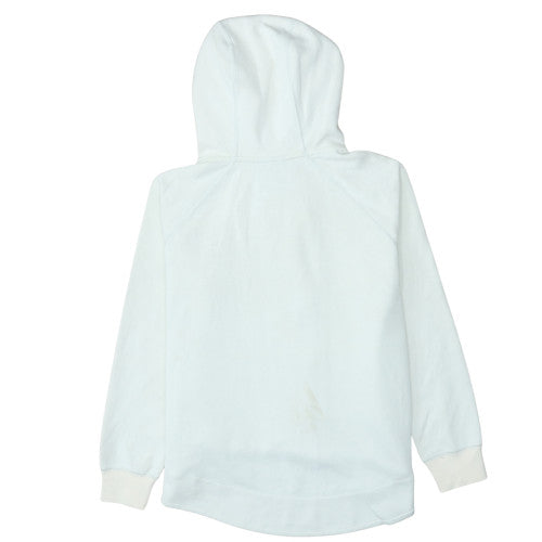 Nike Men's White Full Zip Hoodie Small Lightweight Fleece Zip Pocket