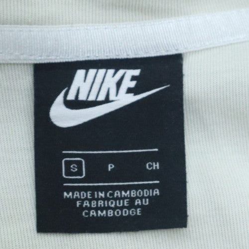 Nike Men's White Full Zip Hoodie Small Lightweight Fleece Zip Pocket