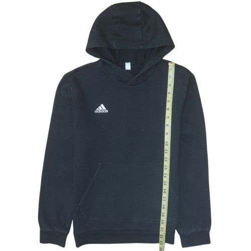 Adidas Boys Black Pullover Hoodie Size 13-14 Years Cotton Blend