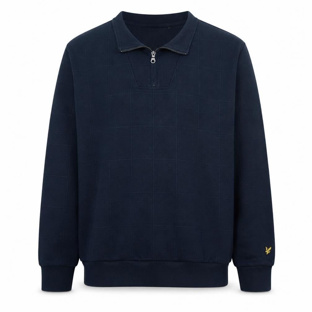 Lyle & Scott Men's Blue 1/2 Zip Collared Sweatshirt Size L