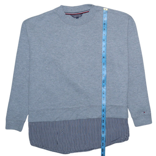 Tommy Hilfiger Women's Grey Crew Neck Layered Sweatshirt XS