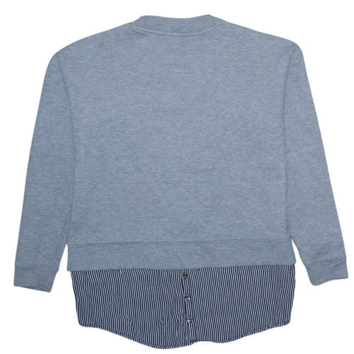 Tommy Hilfiger Women's Grey Crew Neck Layered Sweatshirt XS