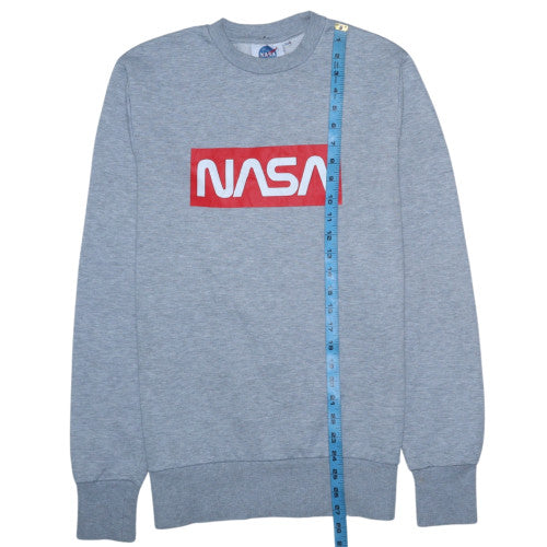 Primark NASA Mens Grey Sweatshirt M Crew Neck Pullover Graphic Print