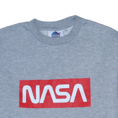 Primark NASA Mens Grey Sweatshirt M Crew Neck Pullover Graphic Print