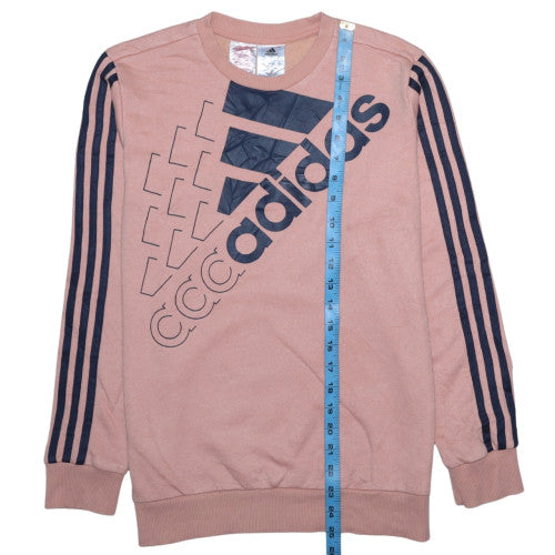 Adidas Boys Pink Logo Pullover Sweatshirt 13-14 Years Long Sleeve
