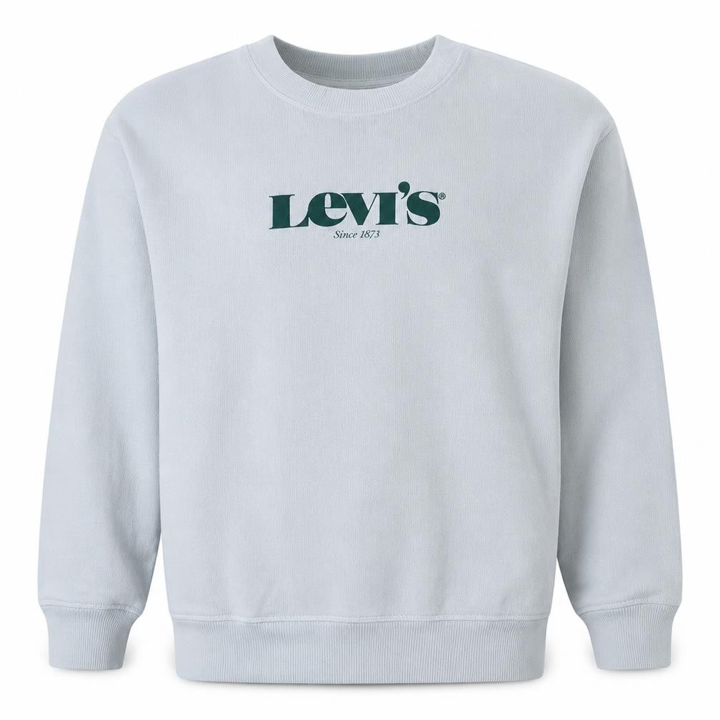 Levi's Men's White Logo Crew Neck Sweatshirt Size M