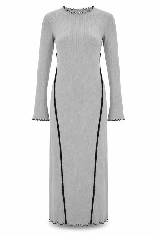 Warehouse Women’s Grey Knit Bodycon Midi Dress Size S