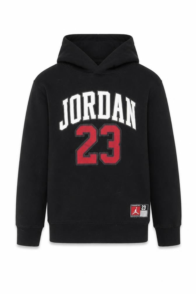 Jordan Boys Black 12-13 Years Pullover Hoodie with Logo Front