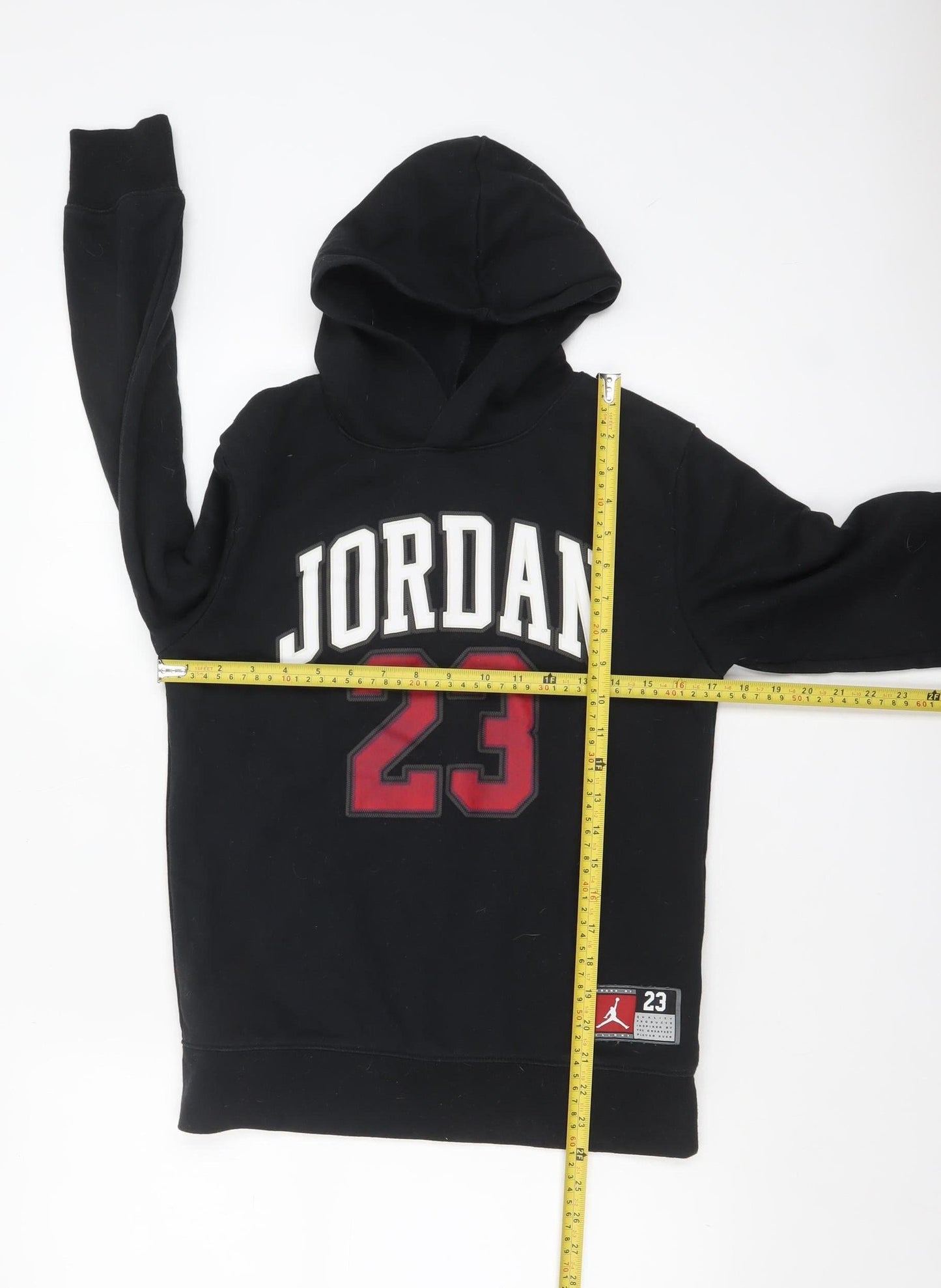 Jordan Boys Black 12-13 Years Pullover Hoodie with Logo Front