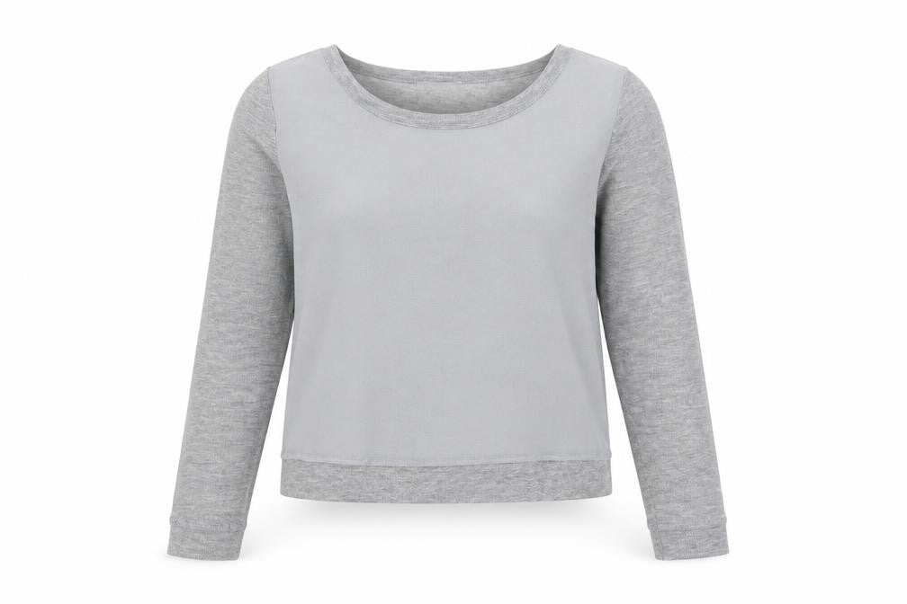 H&M Women Grey Long Sleeve Basic Jersey Top Size 8