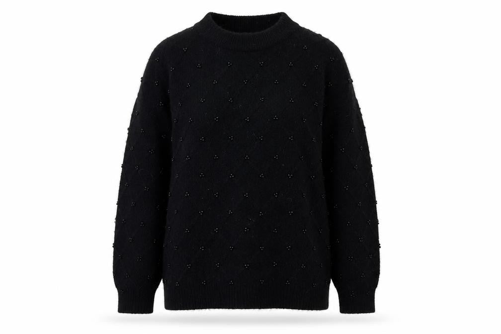 Marks & Spencer Womens Black Beaded Knit Jumper Size M