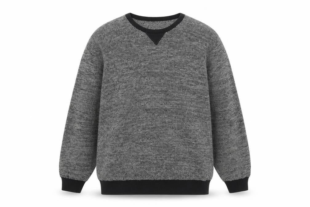 Tu Men Grey Cotton Crew Neck Pullover Jumper Size L