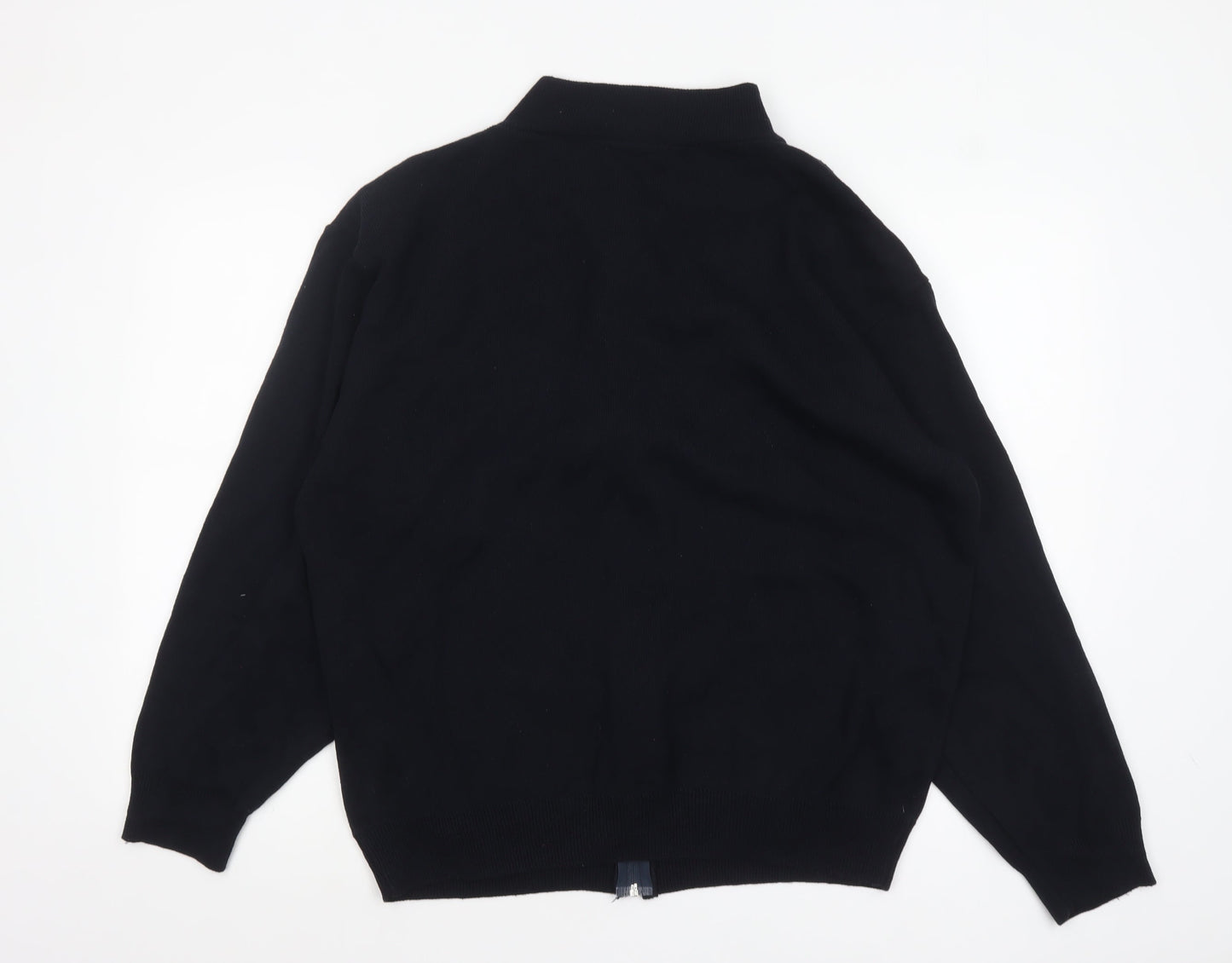 Carson Men Black XL Full Zip Cotton Blend Jumper