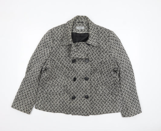 Marks and Spencer Women's Grey Wool Blend Pea Coat Size 22