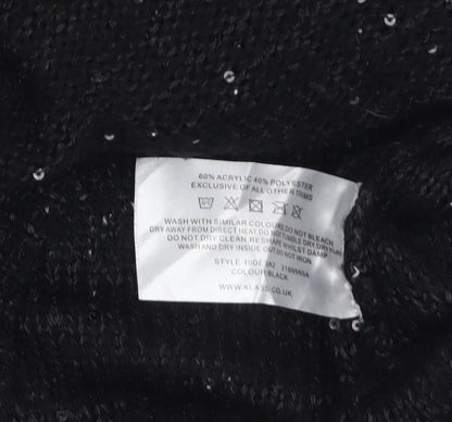 Klass Women's Black Sequin Knit Tunic Jumper Size S