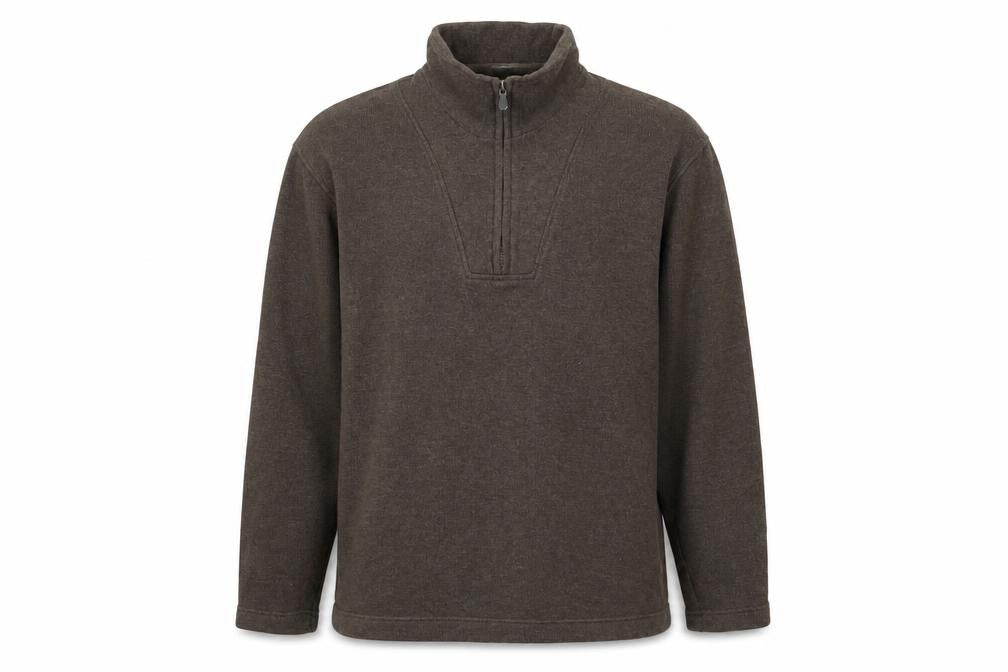 Marks & Spencer Mens Brown 1/4 Zip Cotton Pullover Sweatshirt M
