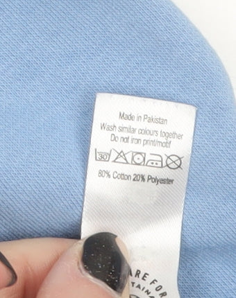 Preloved Pokémon Boys Blue Pullover Hoodie 13-14 Years Graphic Print Cotton Blend - Label