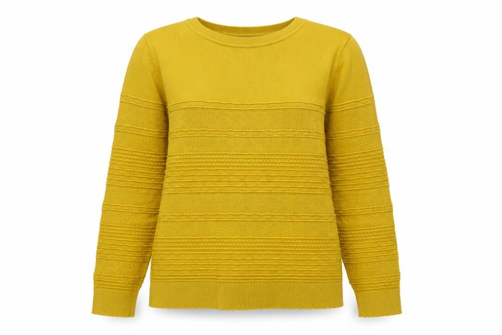 Oasis Women's Yellow Crew Neck Long Sleeve Pullover Jumper Size S