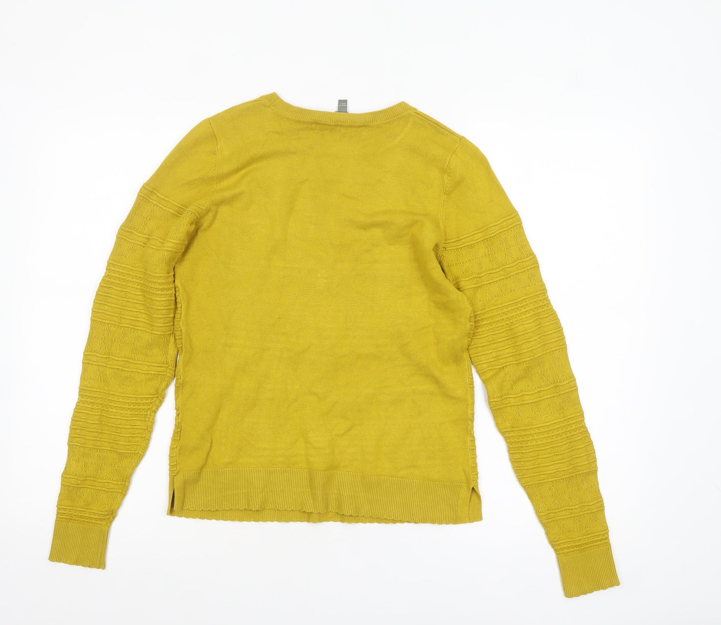 Oasis Women's Yellow Crew Neck Long Sleeve Pullover Jumper Size S